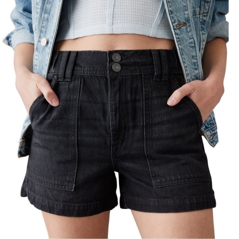American Eagle Outfitters High Waist Black Denim Shorts